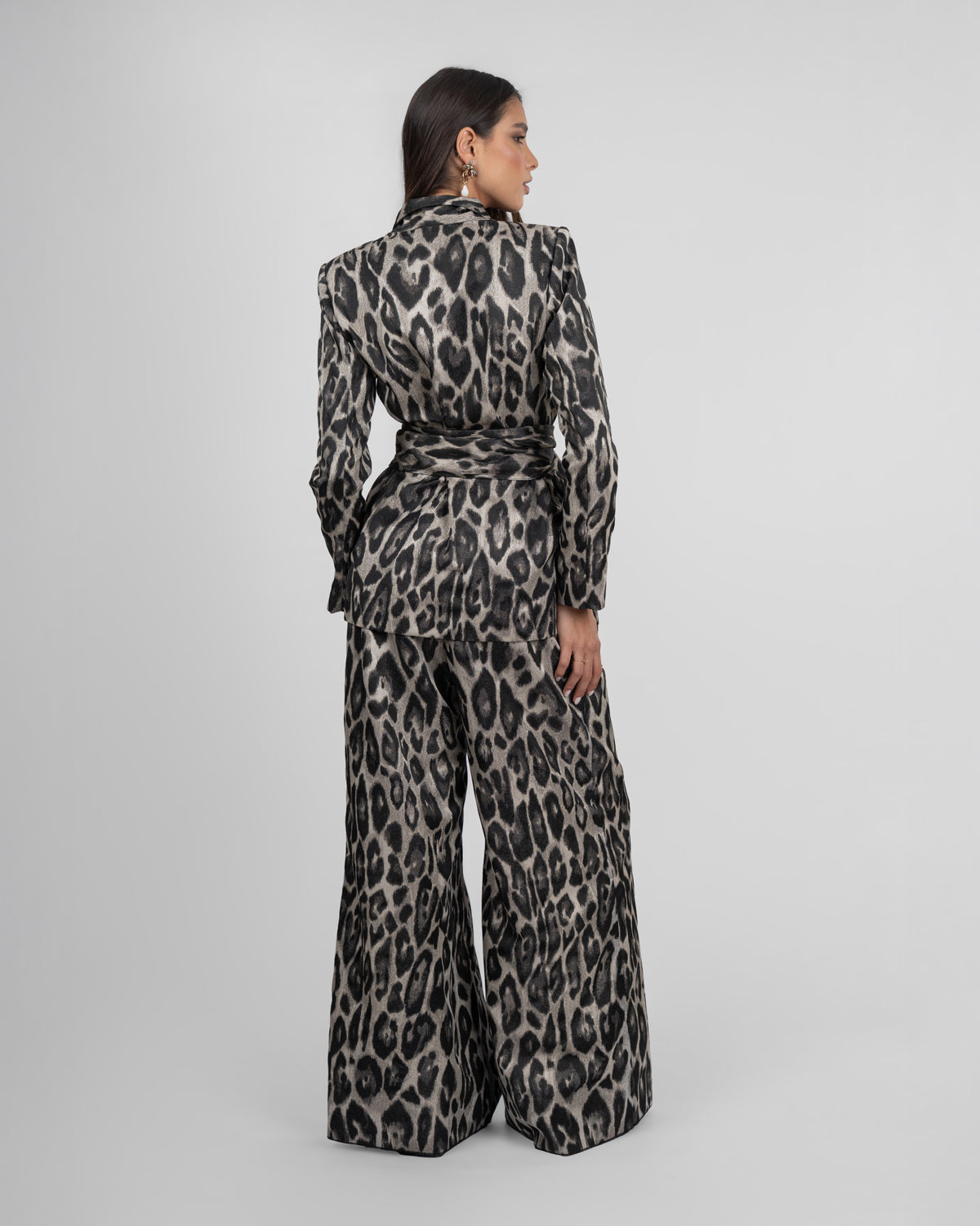 Set of Wrapped Oversized Blazer & Wide-Leg Trousers