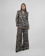 Set of Wrapped Oversized Blazer & Wide-Leg Trousers