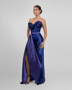 Strapless Two-Tone Draped Gown