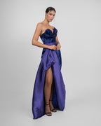 Strapless Two-Tone Draped Gown