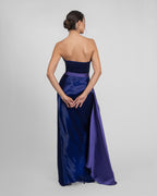 Strapless Two-Tone Draped Gown