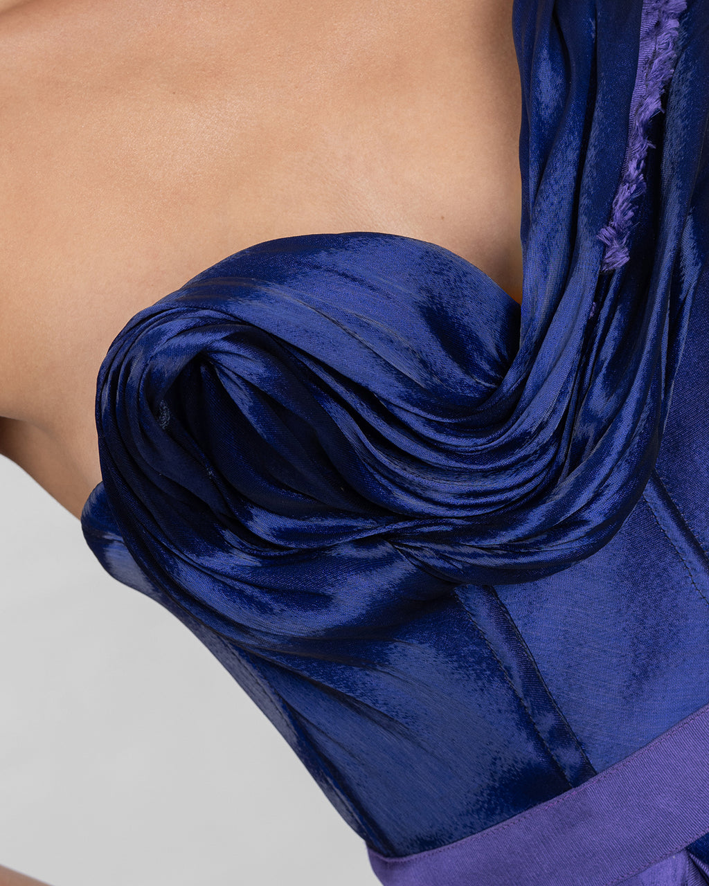 Strapless Two-Tone Draped Gown