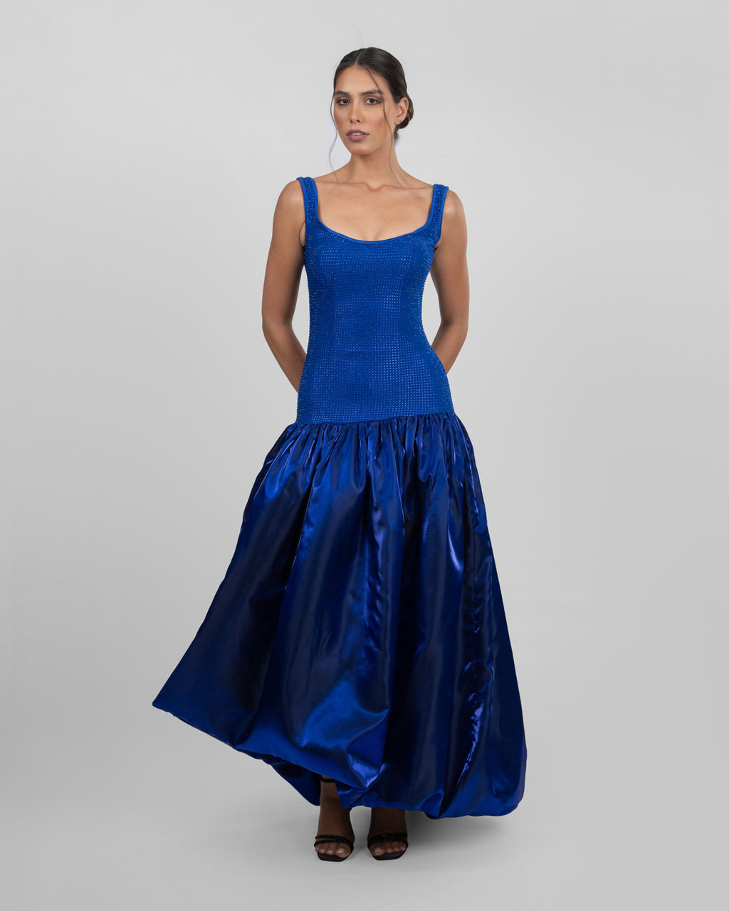 Asymmetric Crystal Bloom Gown