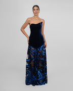 Velvet Statement Strapless Gown