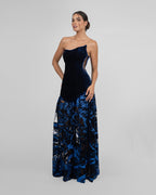 Velvet Statement Strapless Gown