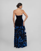 Velvet Statement Strapless Gown