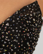 Black Tulle Embroidered Corset Gown