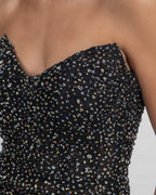 Black Tulle Embroidered Corset Gown