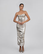 Metallic Strapless dress