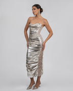 Metallic Strapless dress