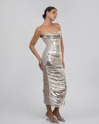 Metallic Strapless dress