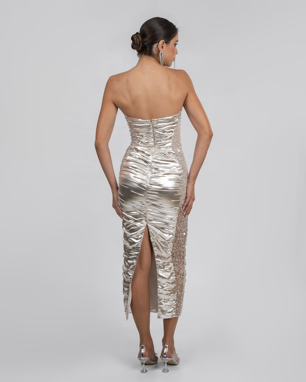 Metallic Strapless dress