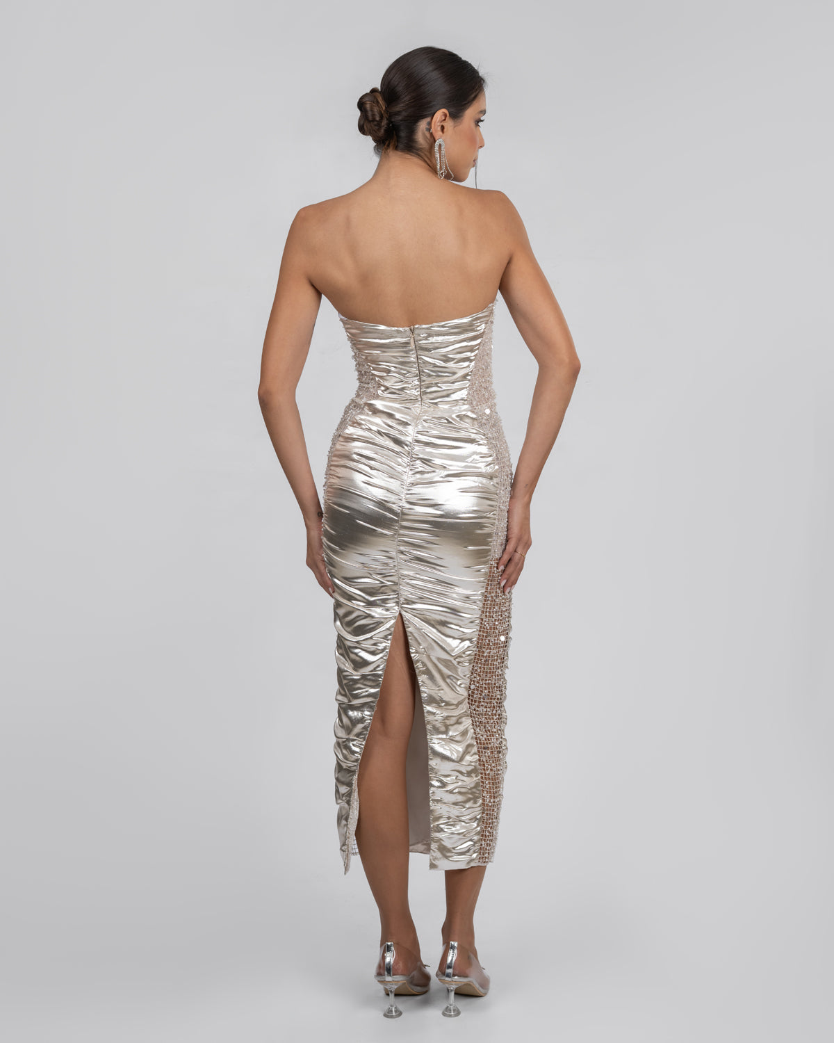 Metallic Strapless dress