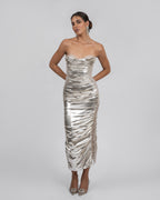 Metallic Strapless dress