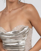 Metallic Strapless dress