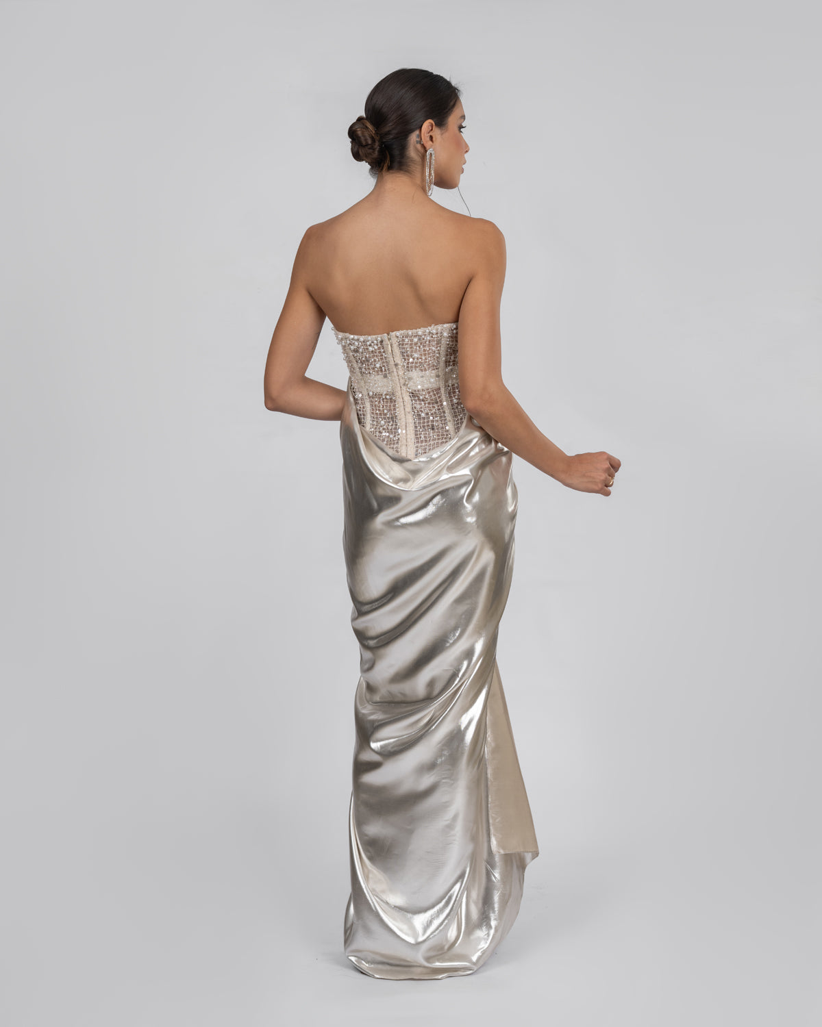 Metallic Strapless dress