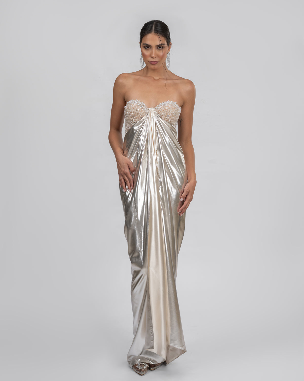 Radiant Pearl Corset Gown