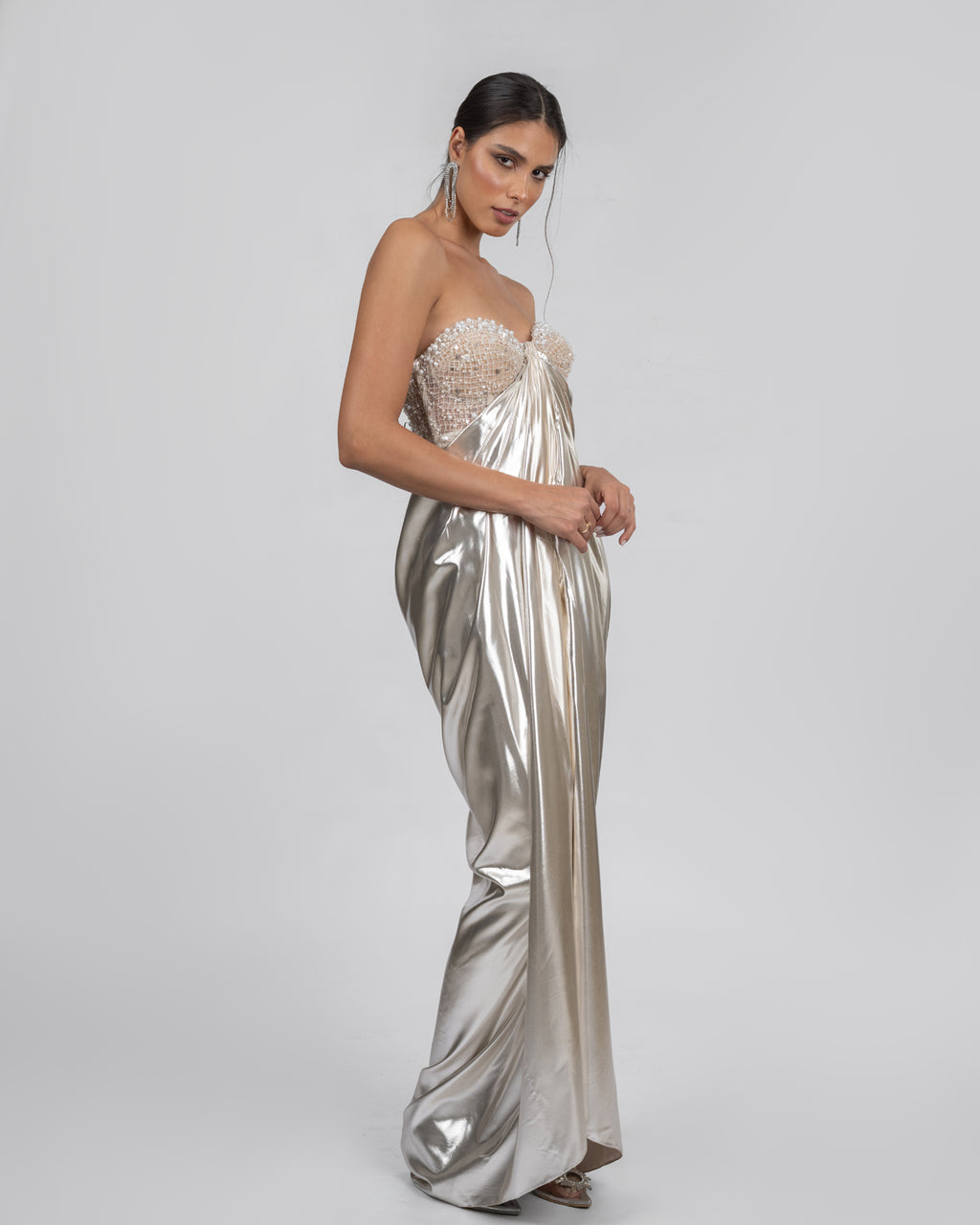 Radiant Pearl Corset Gown