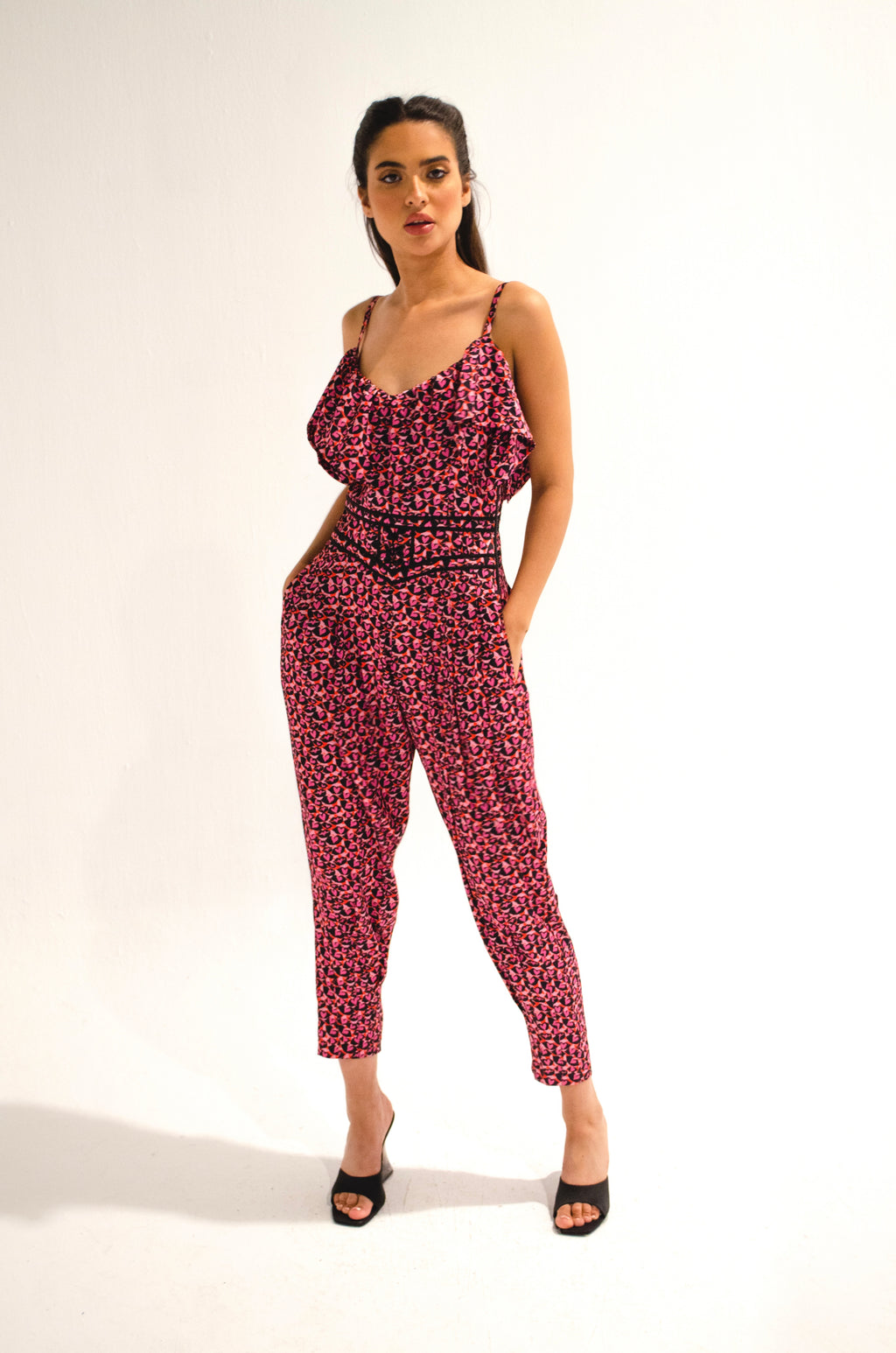 Printed Silk Satin Jumpsuit