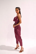 Printed Silk Satin Jumpsuit