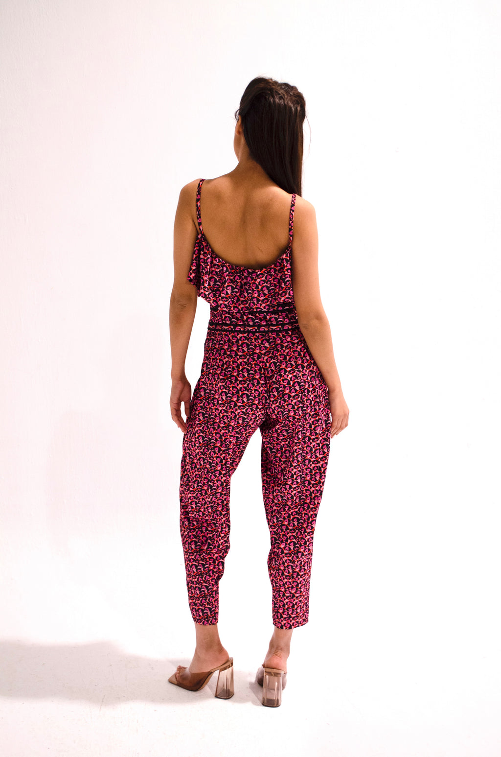 Printed Silk Satin Jumpsuit