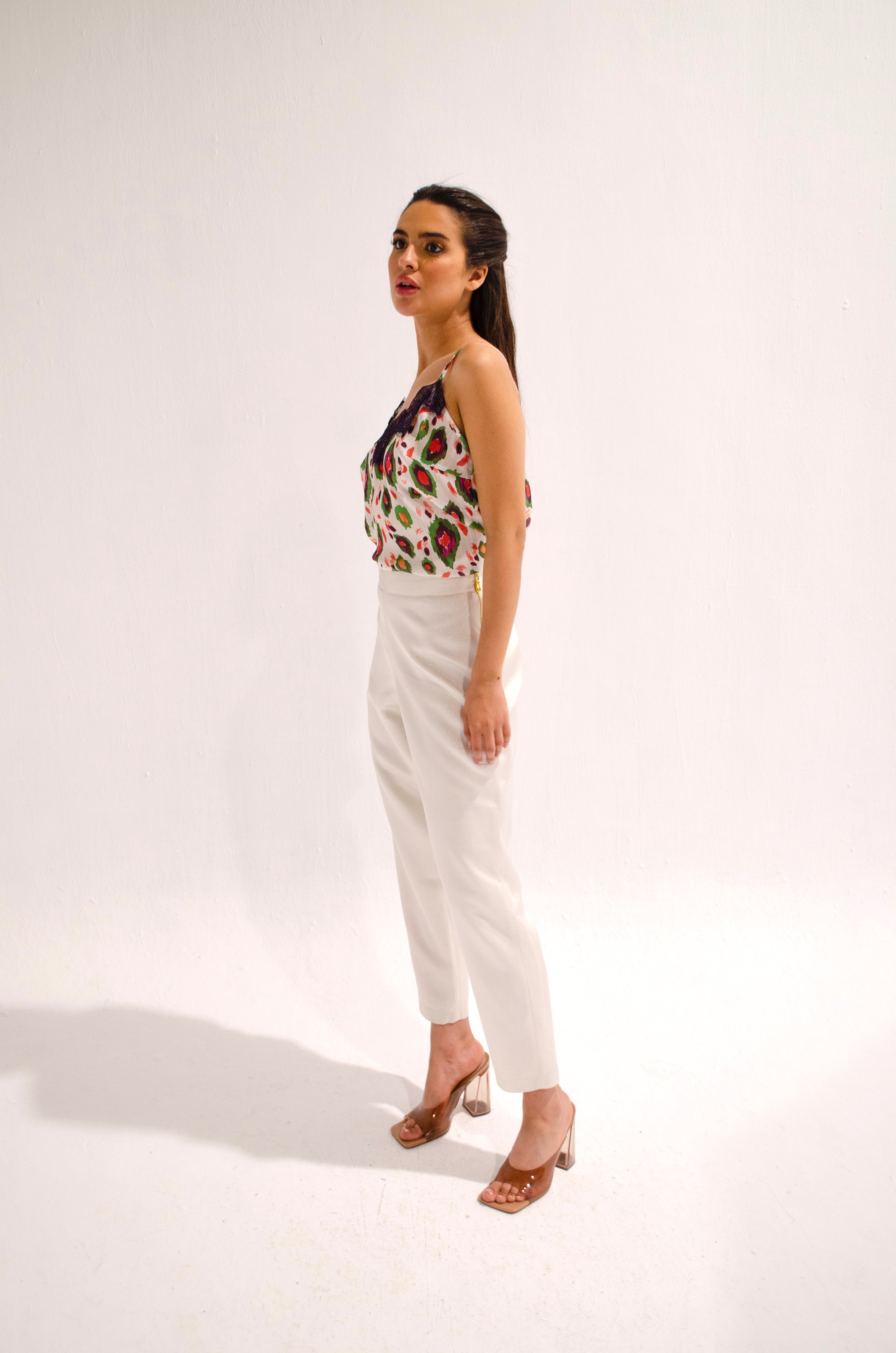Printed Satin Top