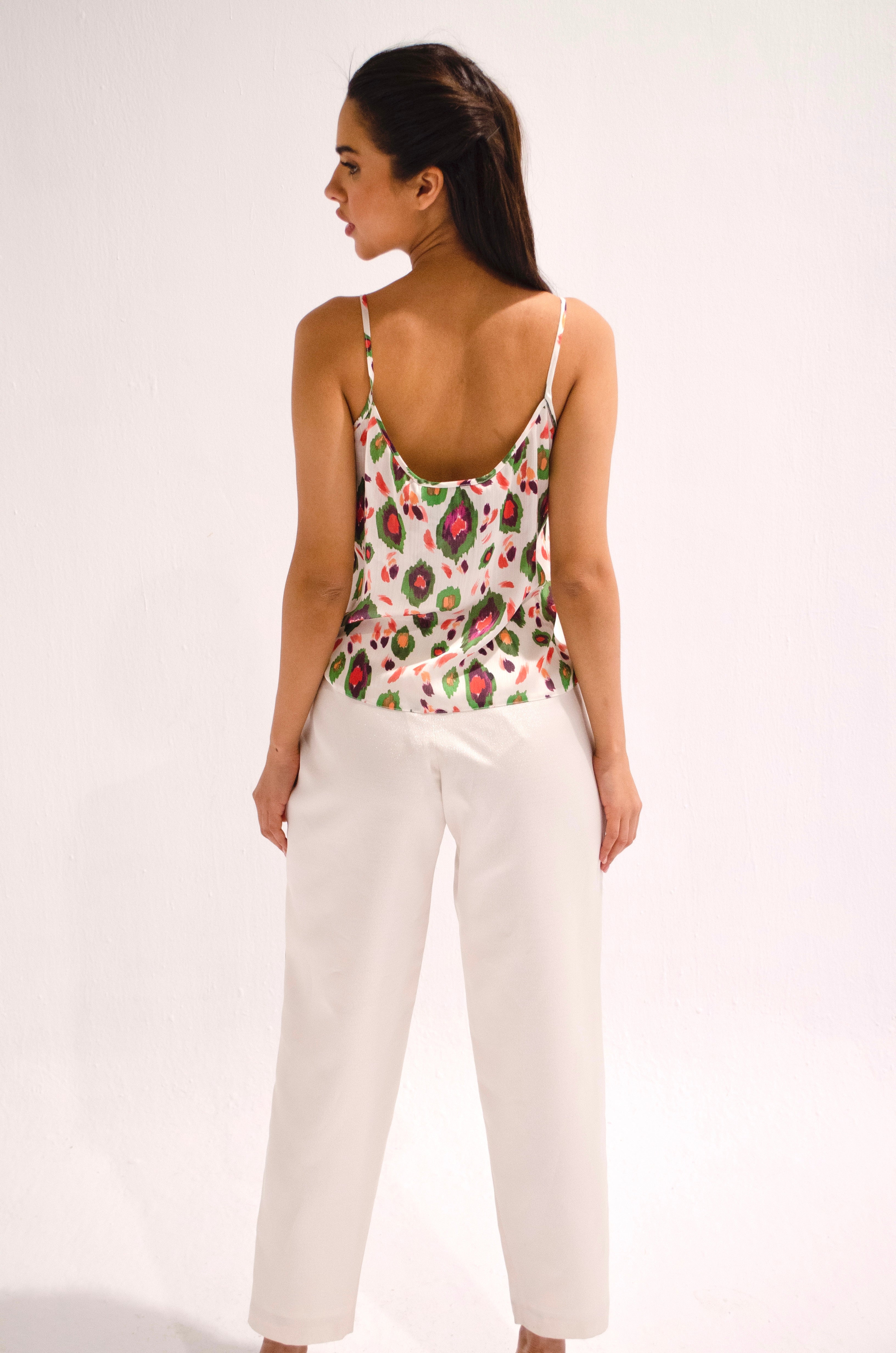 Printed Satin Top