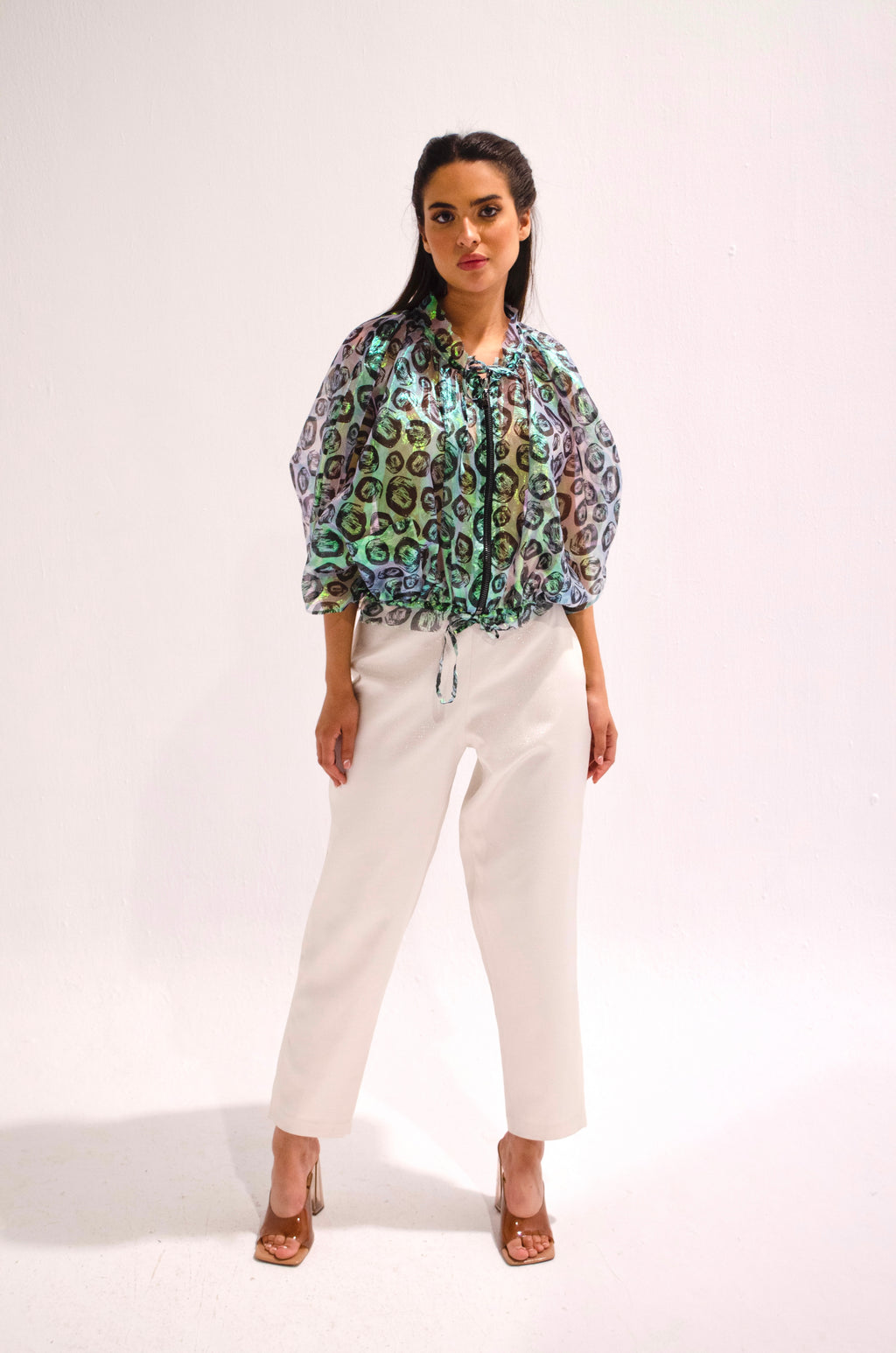 Printed Organza Balloon Top