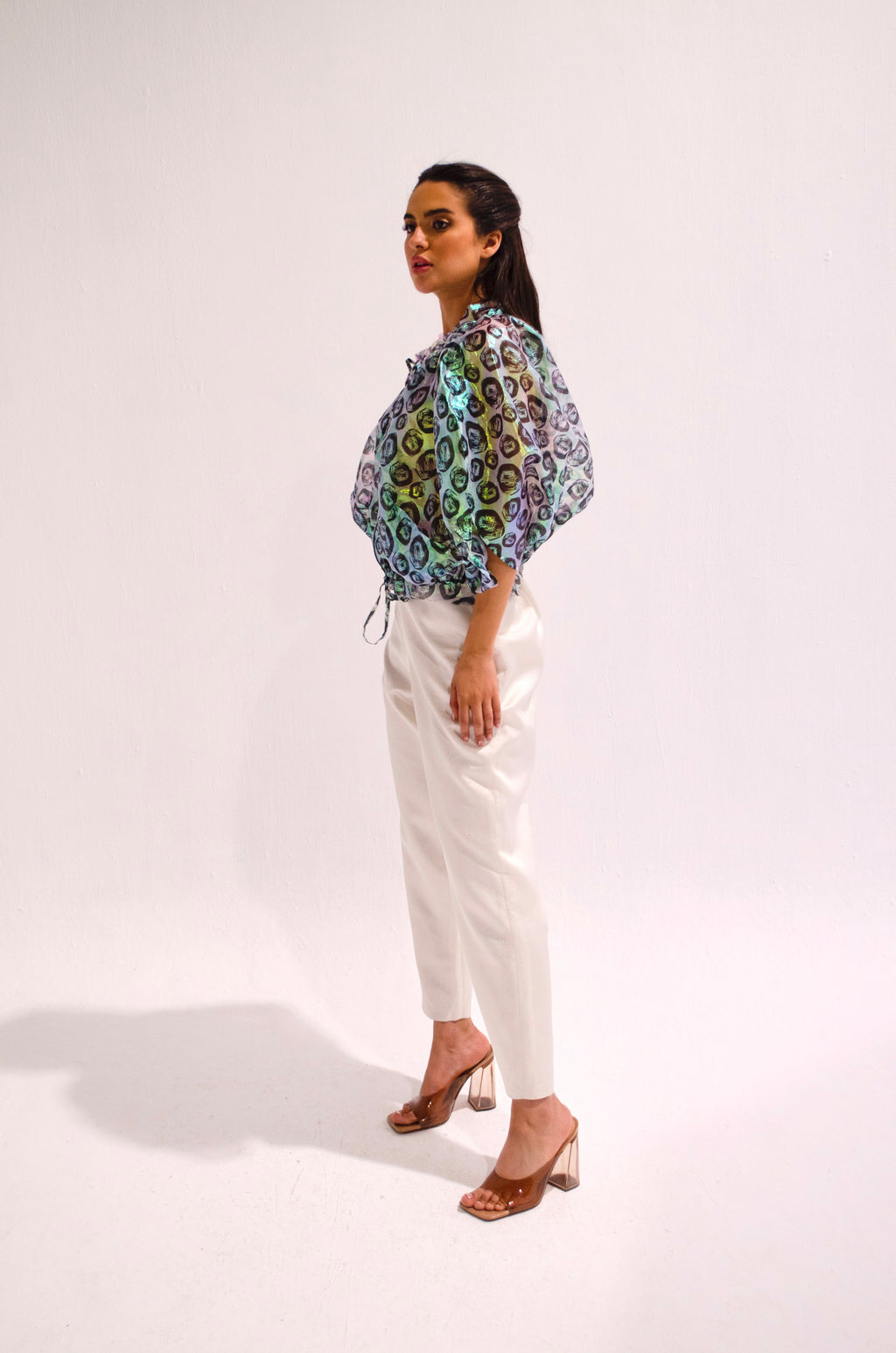 Printed Organza Balloon Top