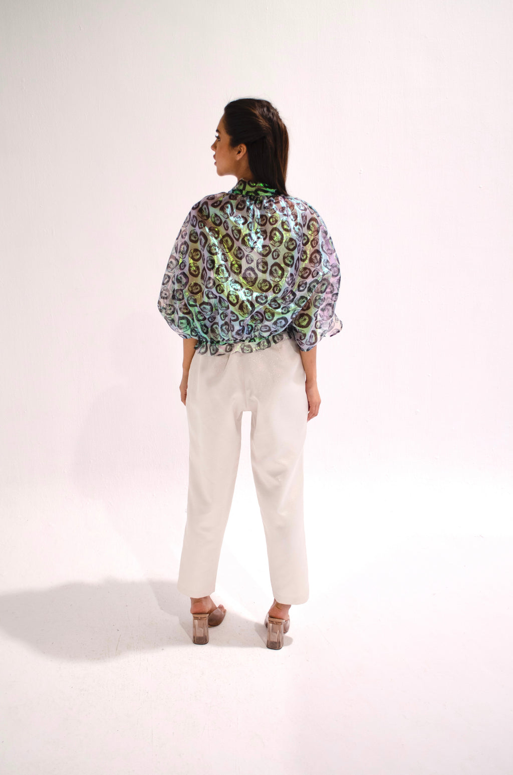 Printed Organza Balloon Top