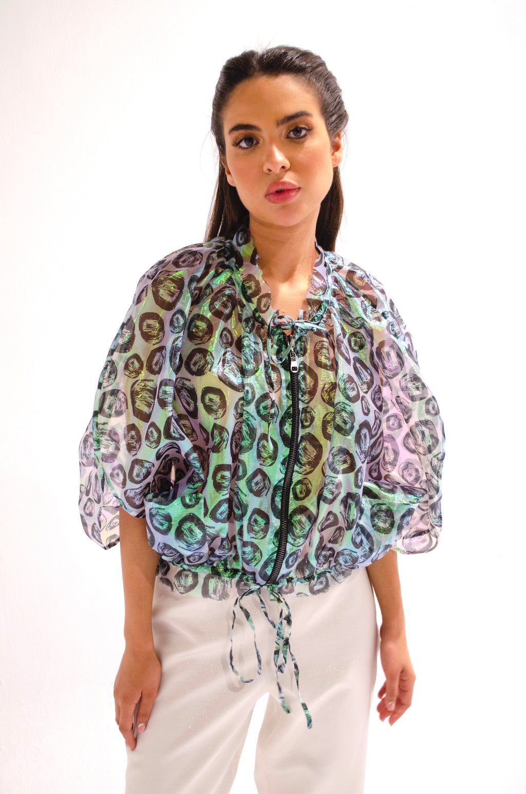 Printed Organza Balloon Top