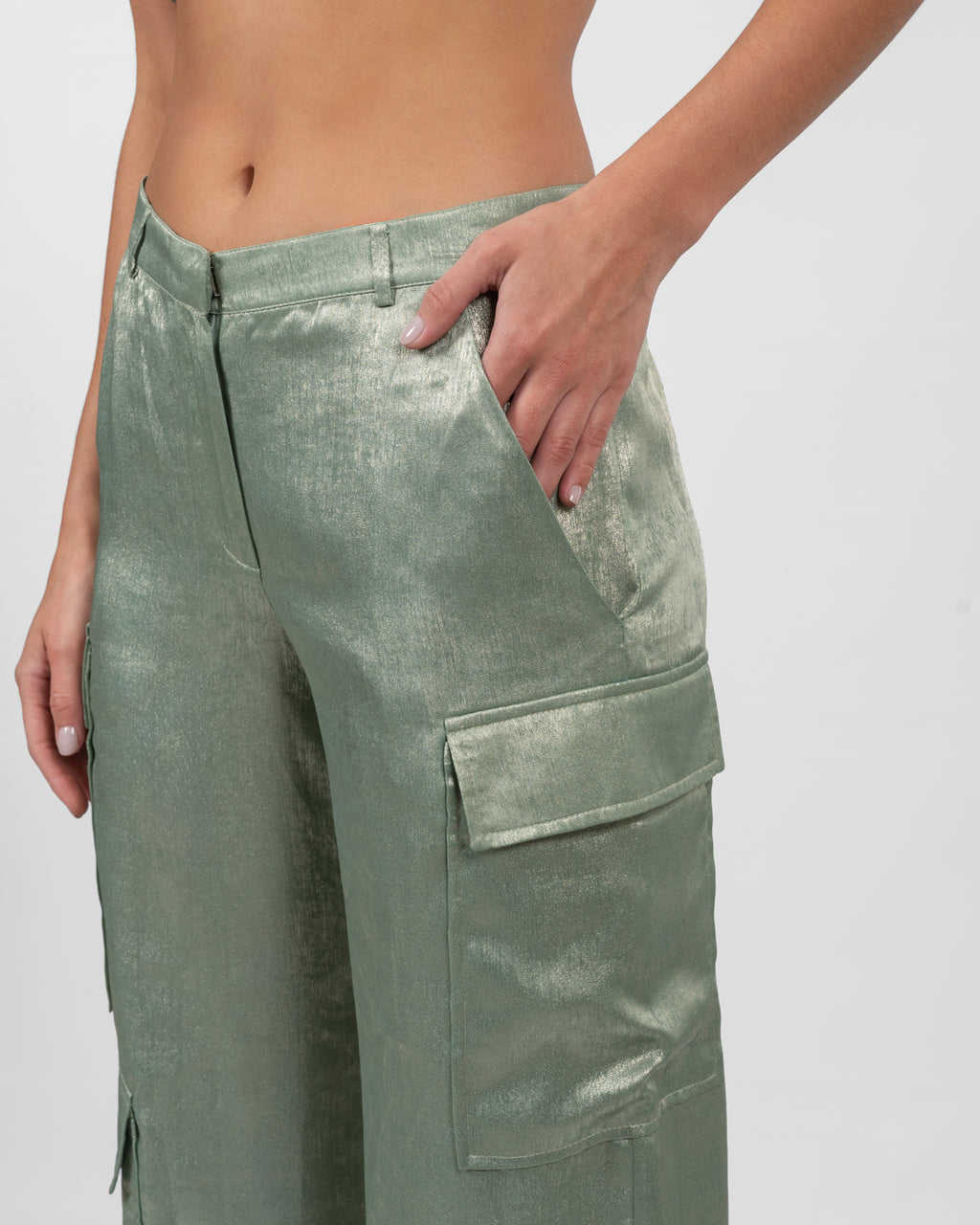 Shimmery baby blue cargo pants