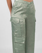 Shimmery baby blue cargo pants