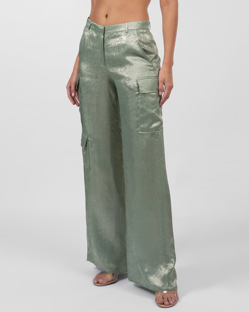 Shimmery baby blue cargo pants