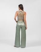 Shimmery baby blue cargo pants