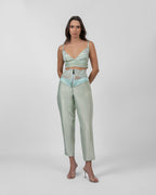 Pistachio Satin Brocade Bralette