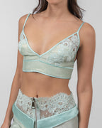 Pistachio Satin Brocade Bralette