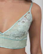 Pistachio Satin Brocade Bralette