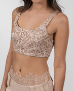 Power Pink Lace Crop Top