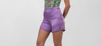 Purple Satin Shorts