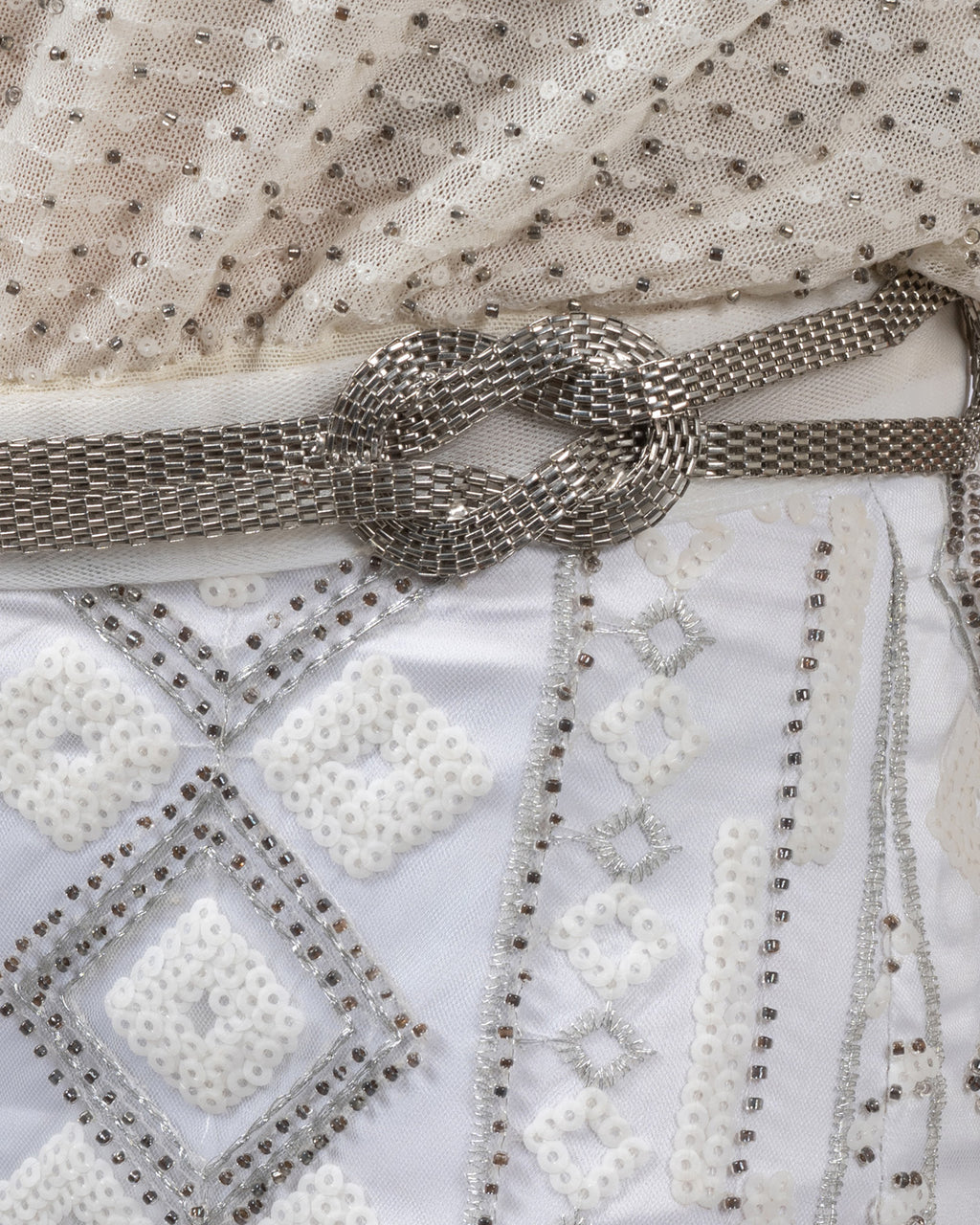 White Beaded Set