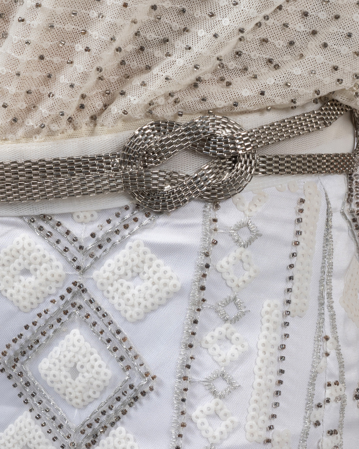 White Beaded Set