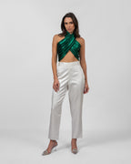 Shimmery Emerald Halterneck Top
