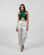 Shimmery Emerald Halterneck Top