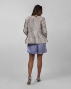 Purple Satin Bermuda Shorts
