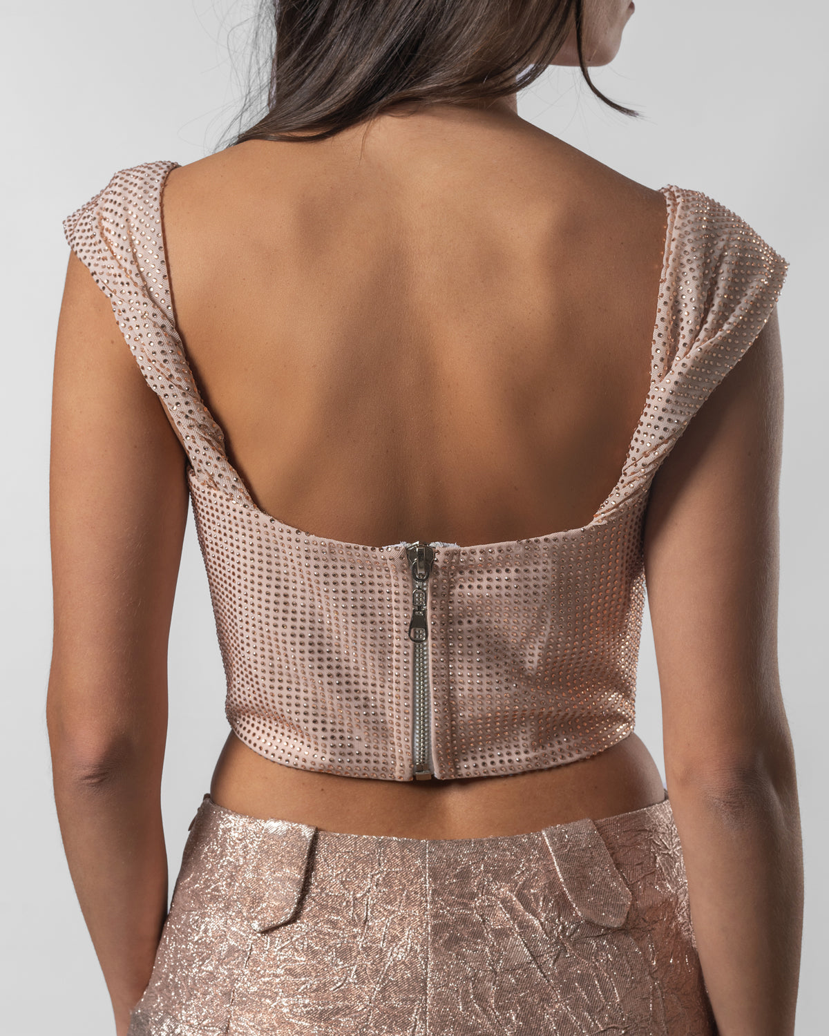 Powder Pink Strass Corset