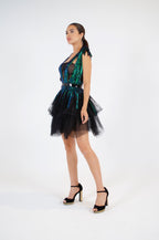Lavish Blue-Green Sequin Dress
