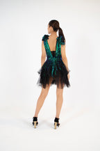 Lavish Blue-Green Sequin Dress