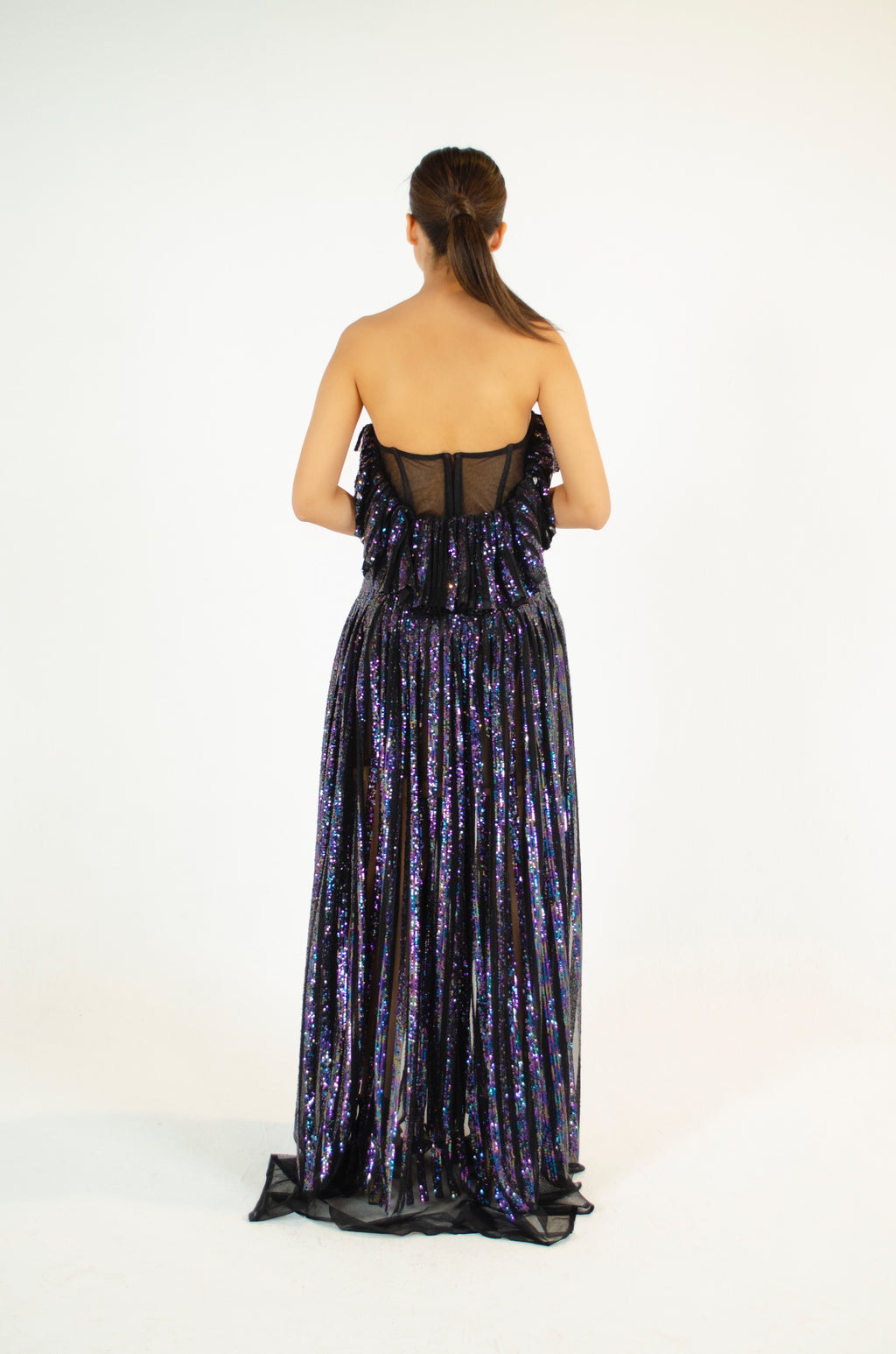 Opulent Asymmetrical Sequin Dress
