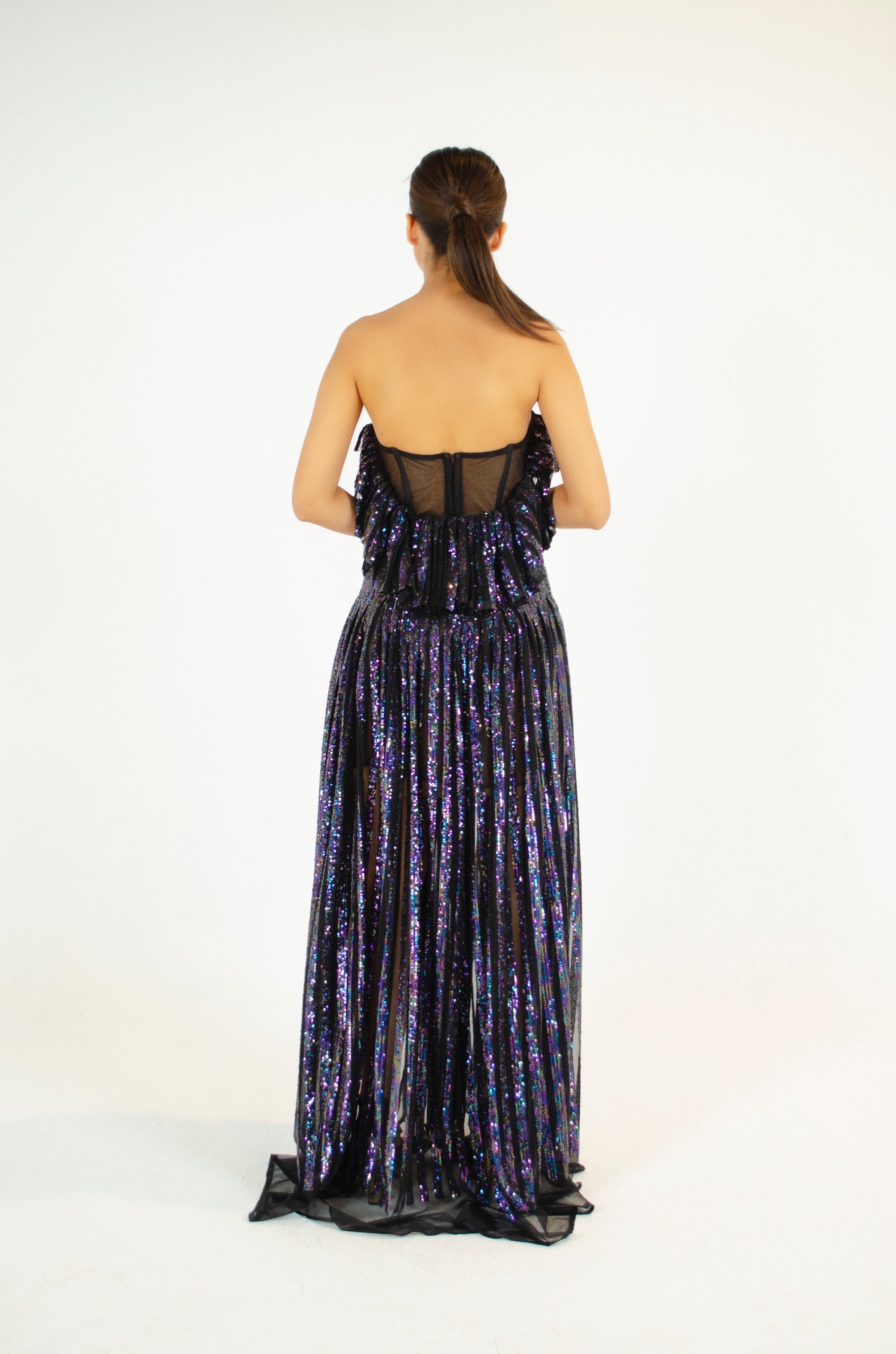 Opulent Asymmetrical Sequin Dress